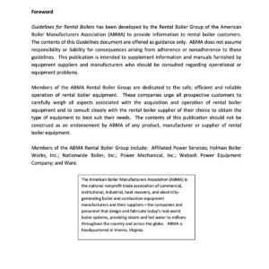 Guidelines for Rental Boilers